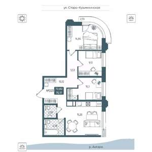 3-к квартира, вторичка, 75м2, 12/20 этаж