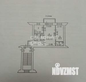 2-к квартира, вторичка, 44м2, 3/3 этаж