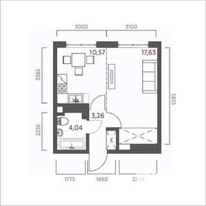 1-к квартира, вторичка, 36м2, 5/19 этаж