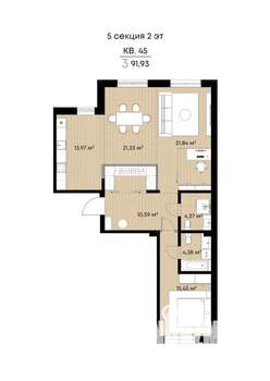3-к квартира, вторичка, 92м2, 2/9 этаж