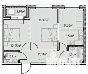 2-к квартира, вторичка, 60м2, 11/13 этаж