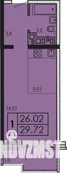 1-к квартира, вторичка, 30м2, 12/18 этаж