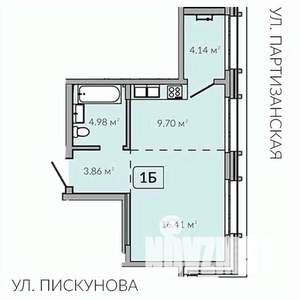 1-к квартира, строящийся дом, 39м2, 9/18 этаж