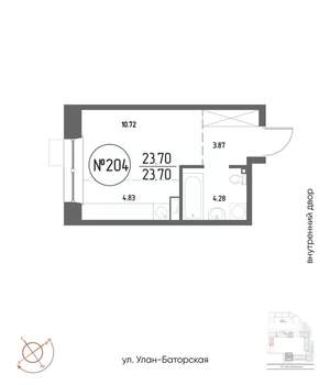 Студия квартира, вторичка, 24м2, 9/19 этаж