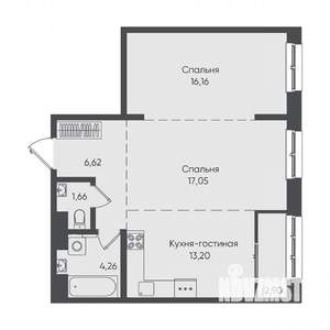 2-к квартира, вторичка, 62м2, 7/19 этаж