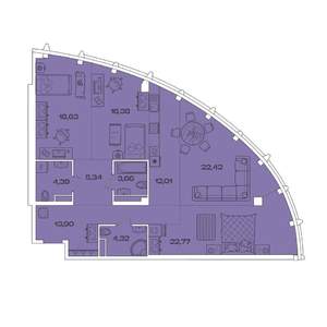 4-к квартира, вторичка, 124м2, 7/7 этаж