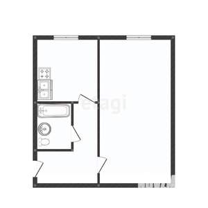 1-к квартира, вторичка, 30м2, 2/5 этаж