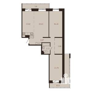 3-к квартира, вторичка, 100м2, 9/9 этаж