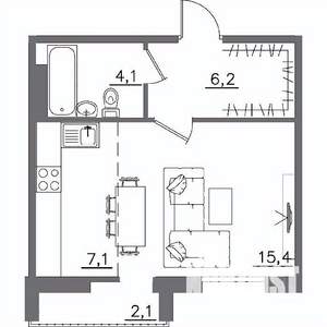 1-к квартира, вторичка, 35м2, 3/9 этаж