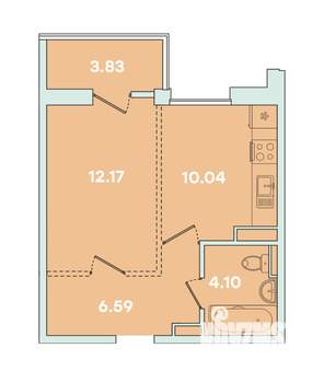 1-к квартира, вторичка, 38м2, 8/16 этаж