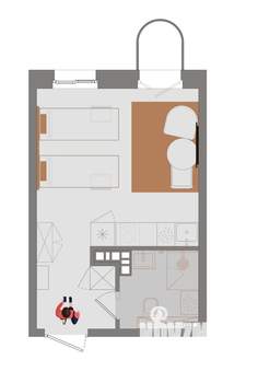 1-к квартира, вторичка, 24м2, 6/14 этаж