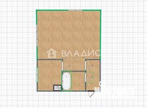 1-к квартира, вторичка, 30м2, 1/2 этаж