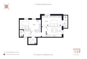 2-к квартира, вторичка, 72м2, 4/8 этаж