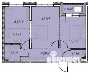 2-к квартира, вторичка, 60м2, 9/13 этаж