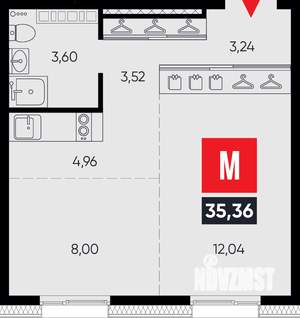 2-к квартира, вторичка, 35м2, 10/14 этаж