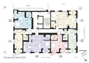 2-к квартира, вторичка, 58м2, 14/14 этаж