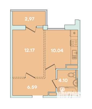 1-к квартира, вторичка, 38м2, 5/16 этаж