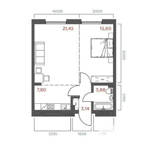 1-к квартира, строящийся дом, 52м2, 8/19 этаж