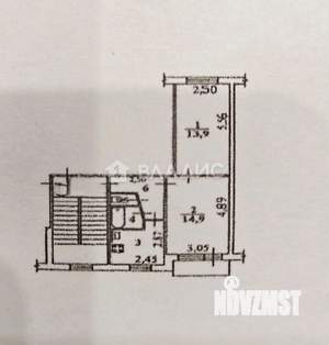 2-к квартира, вторичка, 42м2, 2/5 этаж