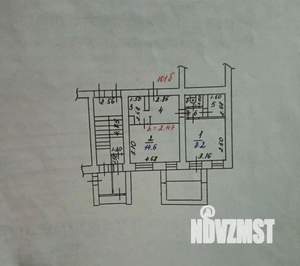 2-к квартира, вторичка, 43м2, 1/5 этаж