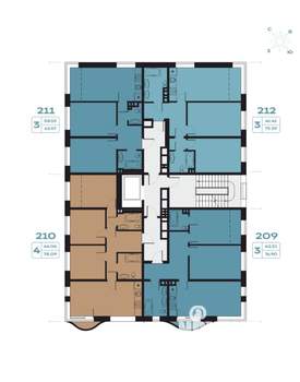 3-к квартира, вторичка, 73м2, 2/8 этаж