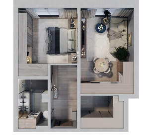 2-к квартира, вторичка, 44м2, 13/19 этаж