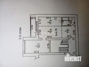 2-к квартира, вторичка, 54м2, 3/3 этаж