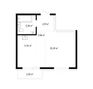 2-к квартира, вторичка, 41м2, 2/19 этаж