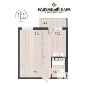 1-к квартира, вторичка, 38м2, 8/16 этаж