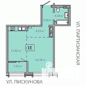 1-к квартира, строящийся дом, 44м2, 5/18 этаж