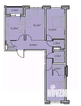 3-к квартира, вторичка, 83м2, 4/13 этаж