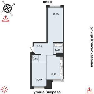 2-к квартира, строящийся дом, 69м2, 3/14 этаж