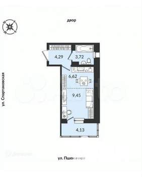 Студия квартира, вторичка, 28м2, 9/12 этаж