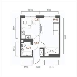 1-к квартира, вторичка, 36м2, 16/19 этаж