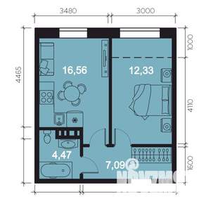 2-к квартира, вторичка, 43м2, 8/8 этаж