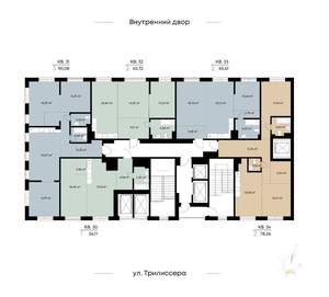 3-к квартира, строящийся дом, 90м2, 5/9 этаж