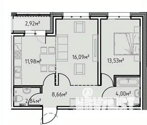 2-к квартира, вторичка, 60м2, 2/13 этаж