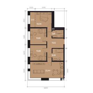 4-к квартира, строящийся дом, 77м2, 4/8 этаж