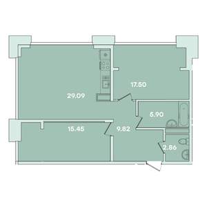 2-к квартира, вторичка, 81м2, 4/14 этаж