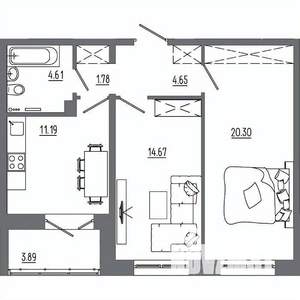 2-к квартира, вторичка, 61м2, 8/14 этаж