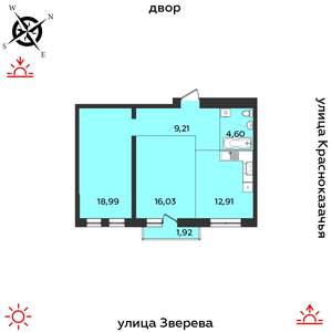 2-к квартира, строящийся дом, 64м2, 7/14 этаж