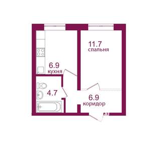 1-к квартира, строящийся дом, 33м2, 1/12 этаж