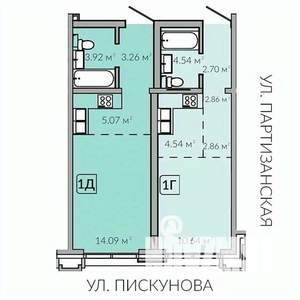 1-к квартира, строящийся дом, 31м2, 12/18 этаж