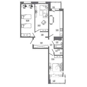 3-к квартира, вторичка, 90м2, 4/14 этаж