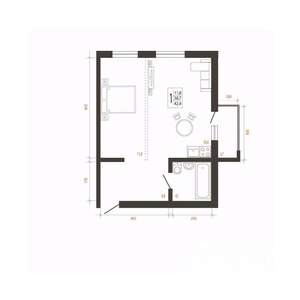 1-к квартира, вторичка, 42м2, 4/10 этаж