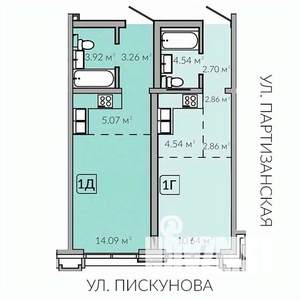 1-к квартира, строящийся дом, 28м2, 11/18 этаж