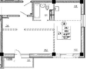 1-к квартира, вторичка, 30м2, 11/12 этаж