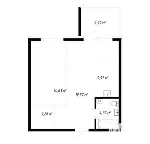 2-к квартира, вторичка, 49м2, 1/19 этаж