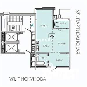 2-к квартира, строящийся дом, 59м2, 12/18 этаж