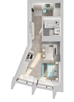 Студия квартира, вторичка, 27м2, 4/8 этаж